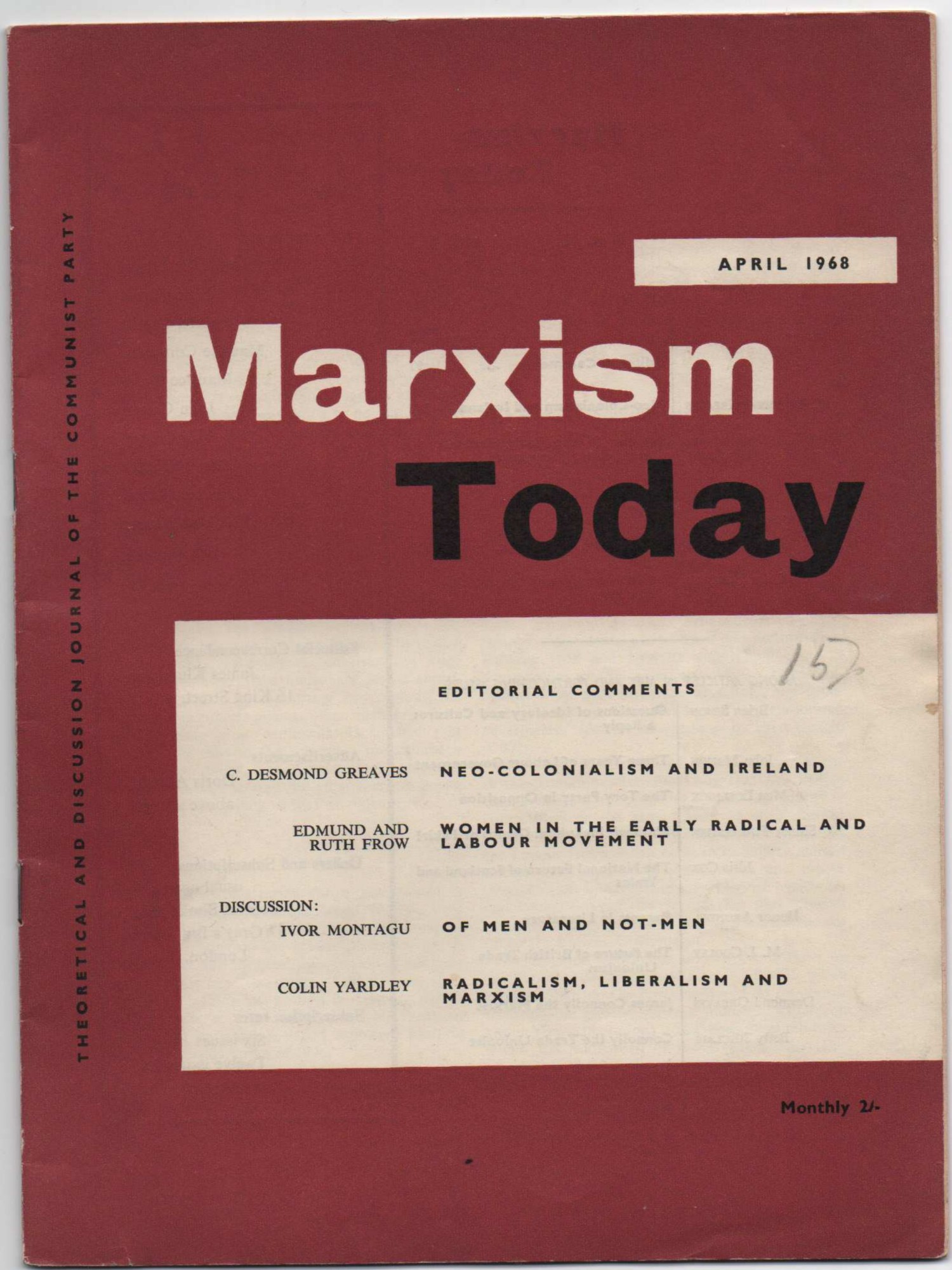 Marxism Today: Theoretical And Discussion Journal Of The Communist ...