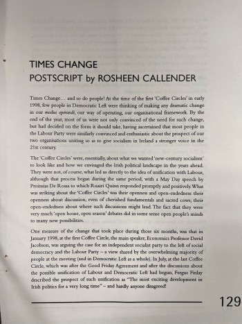 The Coffee Circle Papers: Postscript - Times Change